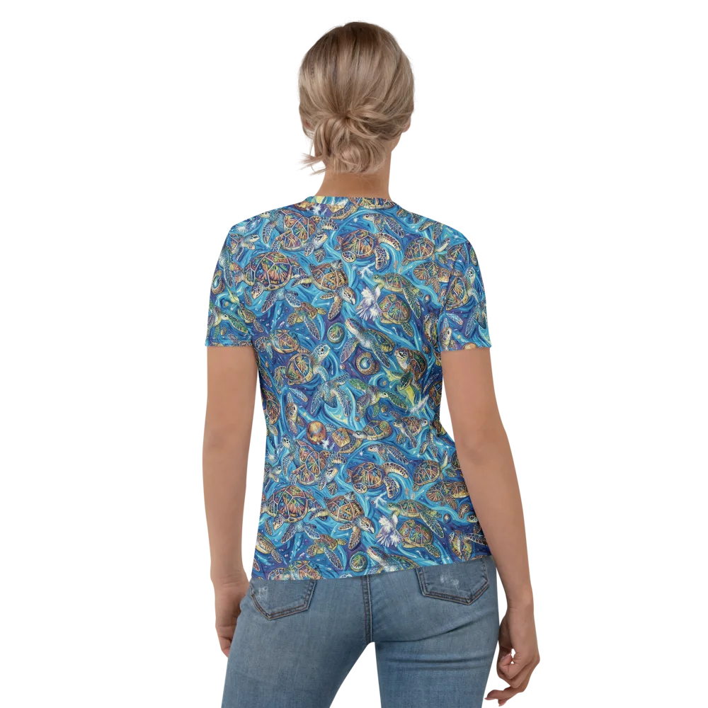Bluewater Garden on Women's Crew Neck T-Shirt — Back