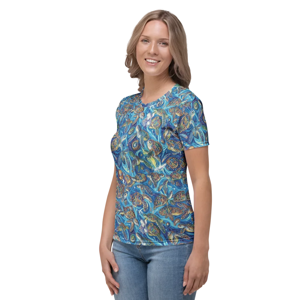 Bluewater Garden on Women's Crew Neck T-Shirt — Left