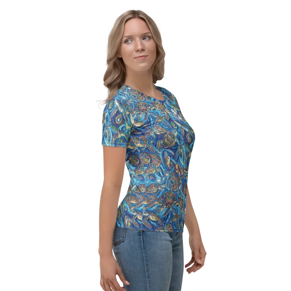 Bluewater Garden on Women's Crew Neck T-Shirt — Right