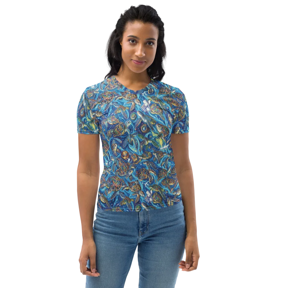 Bluewater Garden on Women's Crew Neck T-Shirt — Front