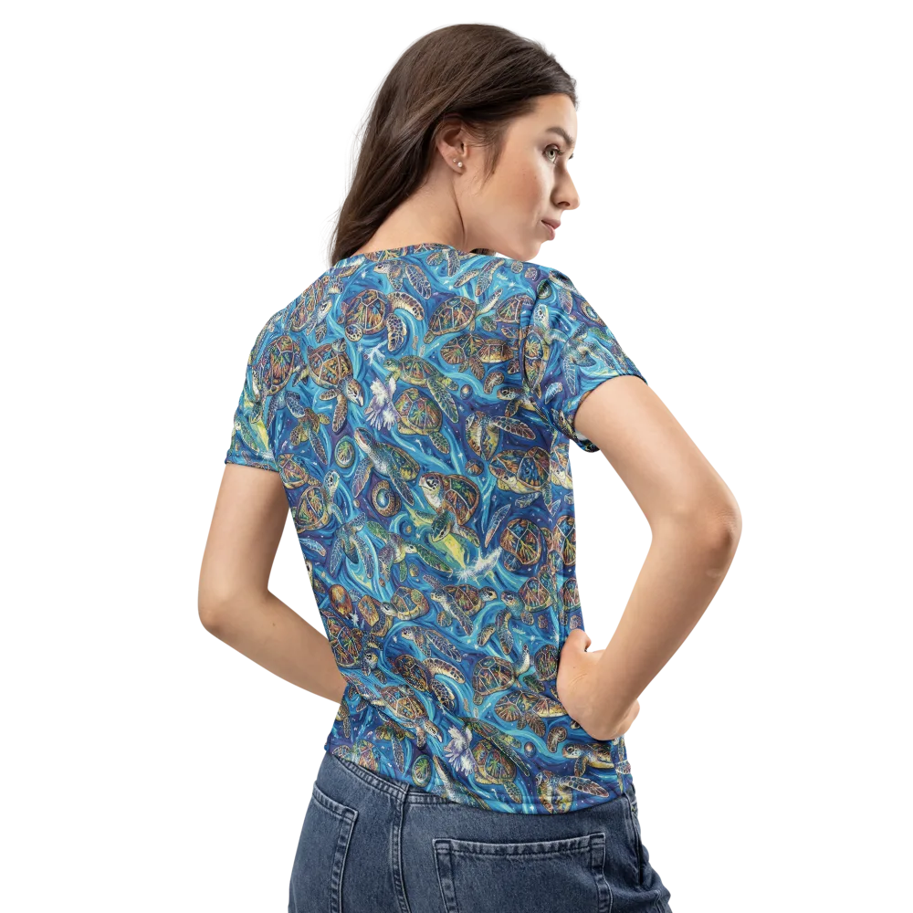 Bluewater Garden on Women's Crew Neck T-Shirt — Back