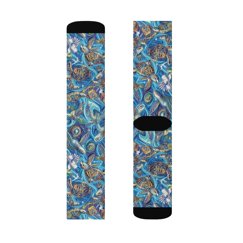 Bluewater Garden on Socks — Left Sock