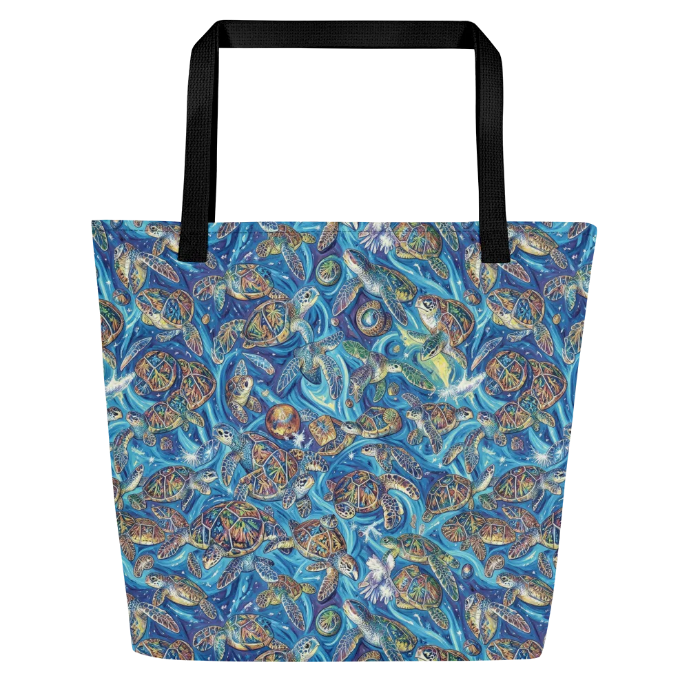 Bluewater Garden on Large Tote Bag W/ Pocket — Front