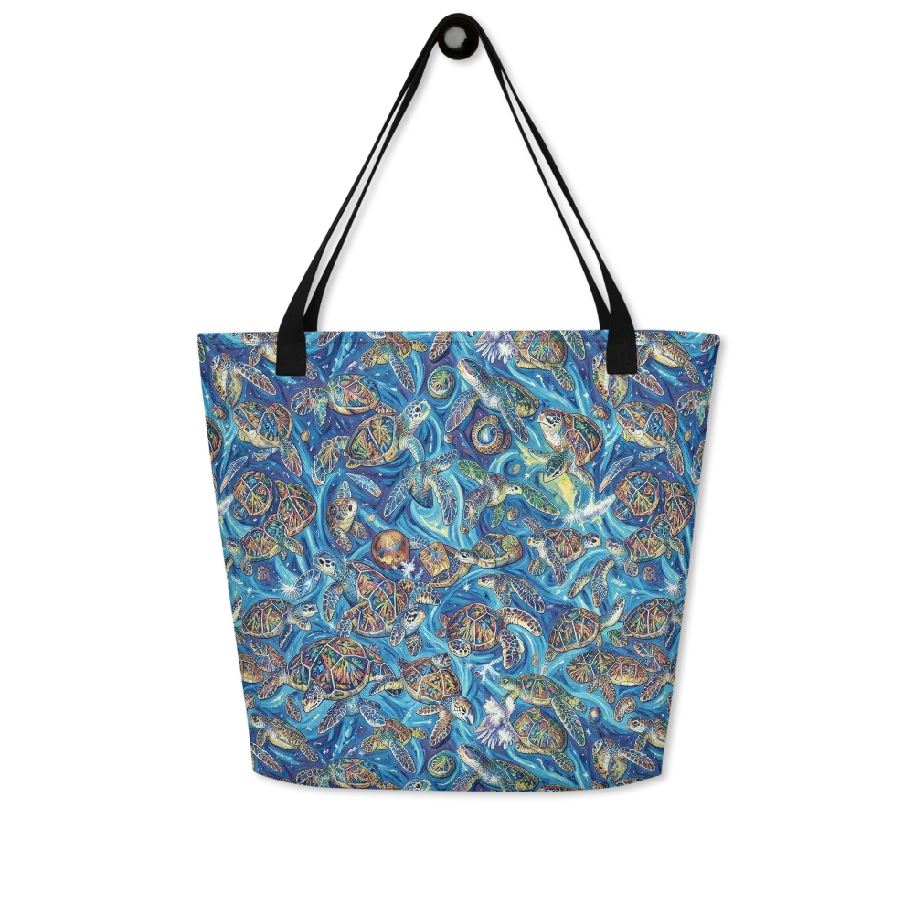 Bluewater Garden on Large Tote Bag W/ Pocket — Front