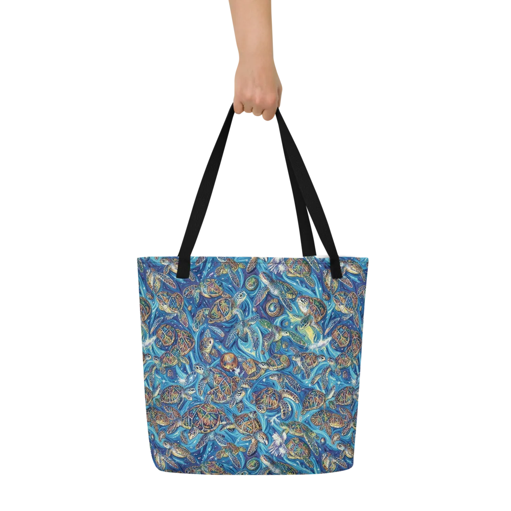 Bluewater Garden on Large Tote Bag W/ Pocket — Front