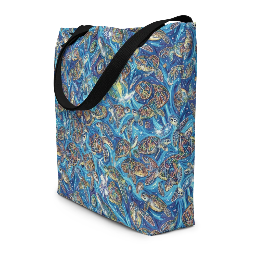 Bluewater Garden on Large Tote Bag W/ Pocket — Front