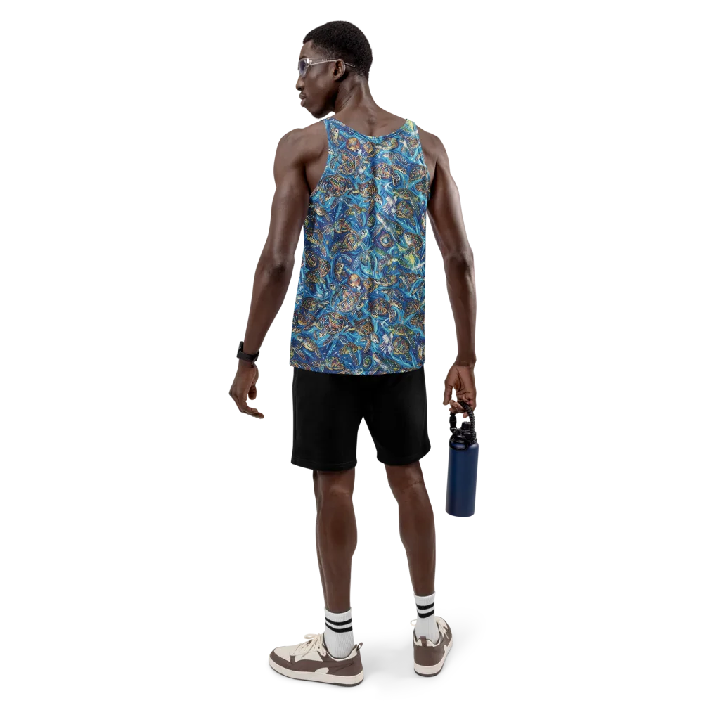 Bluewater Garden on Men's Tank Top — Back