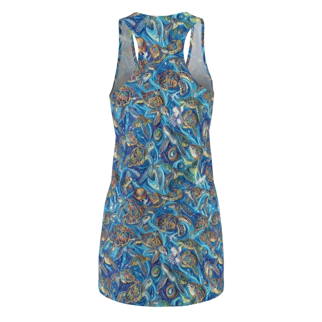 Bluewater Garden on Racerback Dress — Back