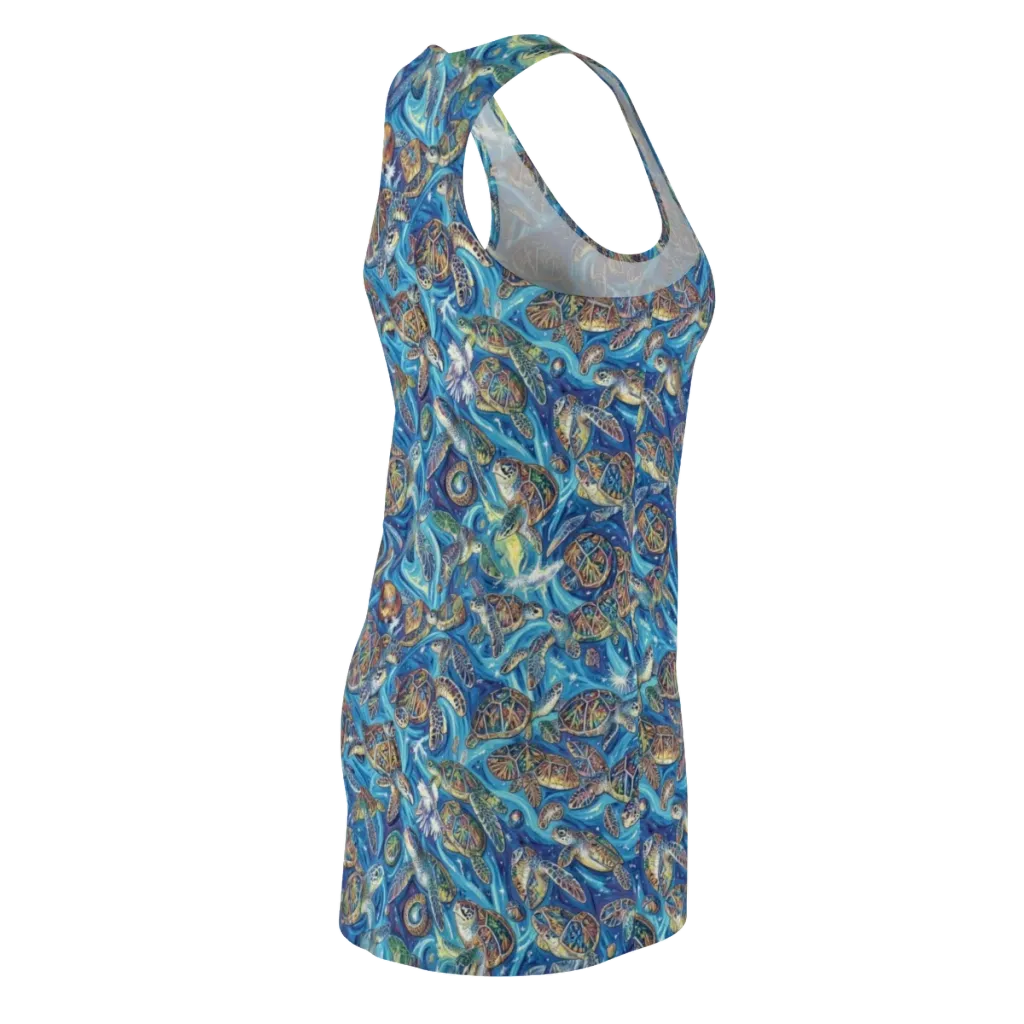 Bluewater Garden on Racerback Dress — Back Side