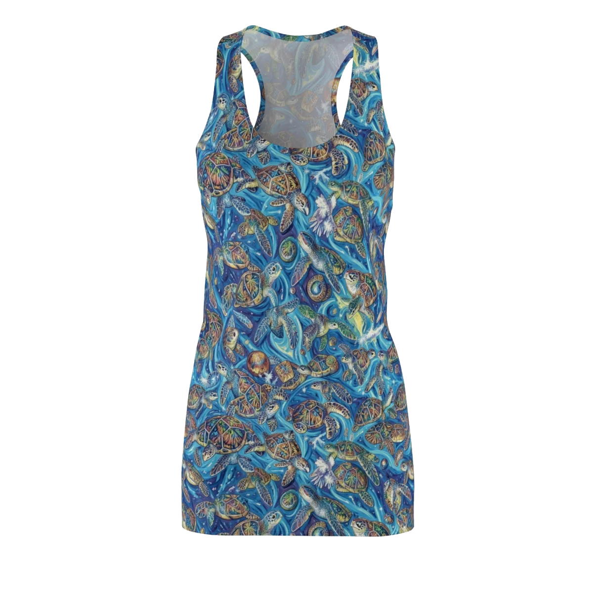 Bluewater Garden on Racerback Dress — Front
