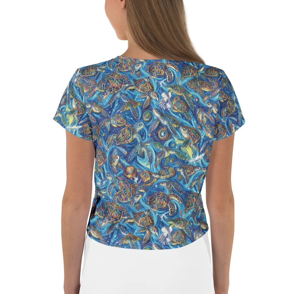 Bluewater Garden on Crop Tee — Back