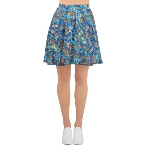 Bluewater Garden on a Skater Skirt
