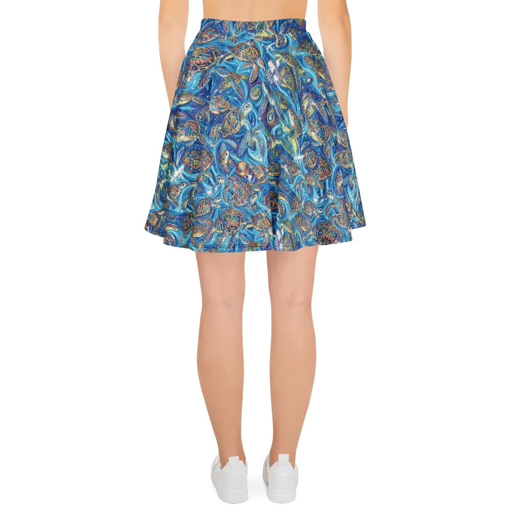 Bluewater Garden on Skater Skirt — Back