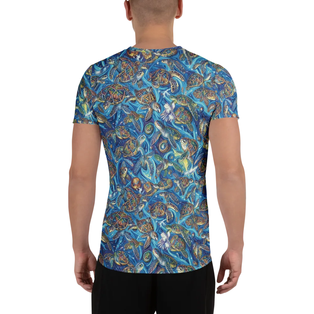 Bluewater Garden on Men's Athletic T-Shirt — Back