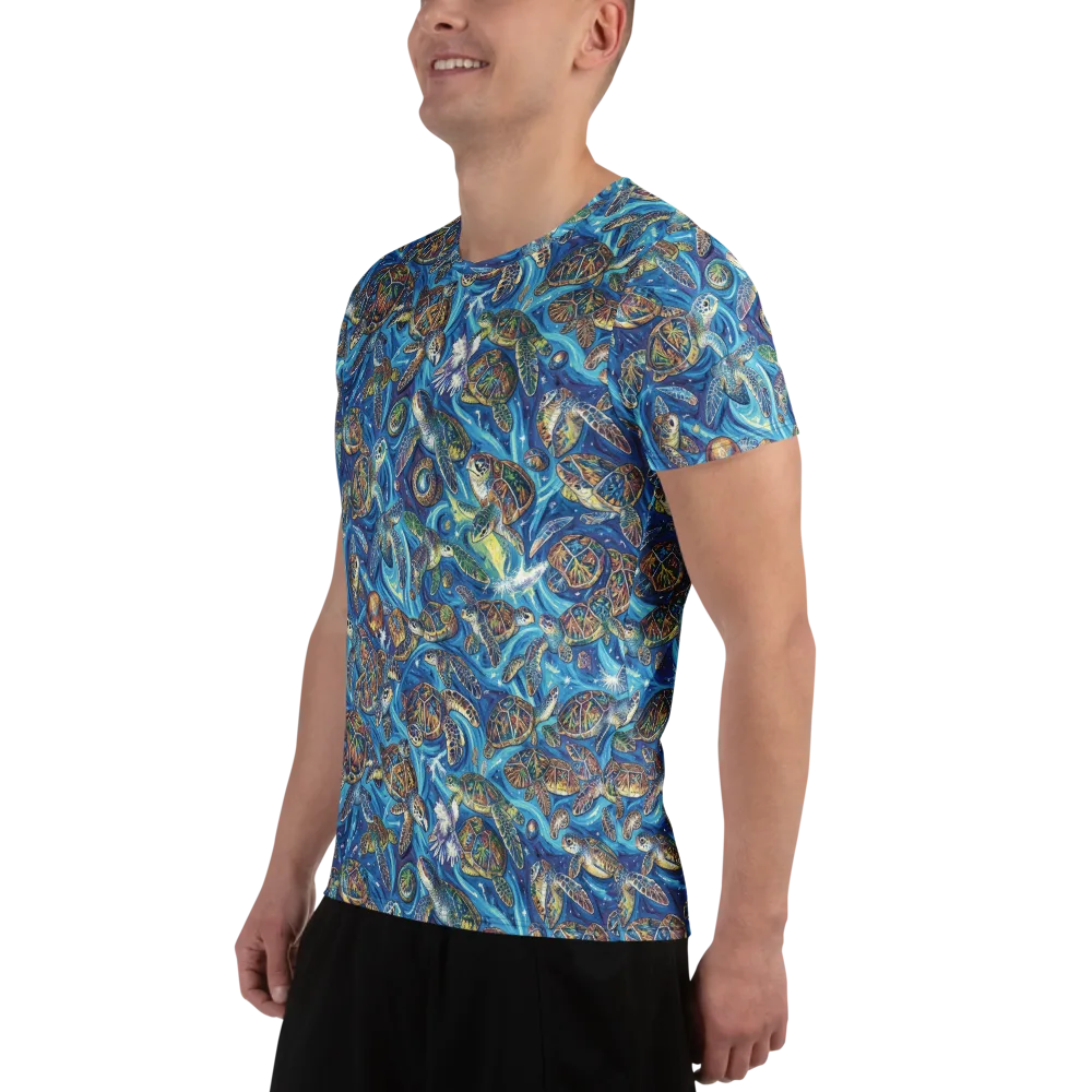 Bluewater Garden on Men's Athletic T-Shirt — Left