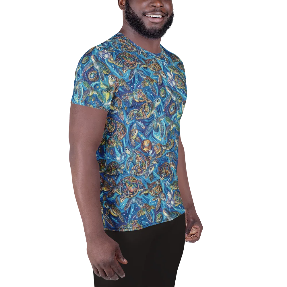 Bluewater Garden on Men's Athletic T-Shirt — Right
