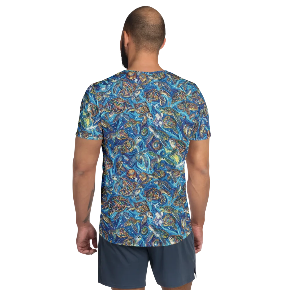 Bluewater Garden on Men's Athletic T-Shirt — Back