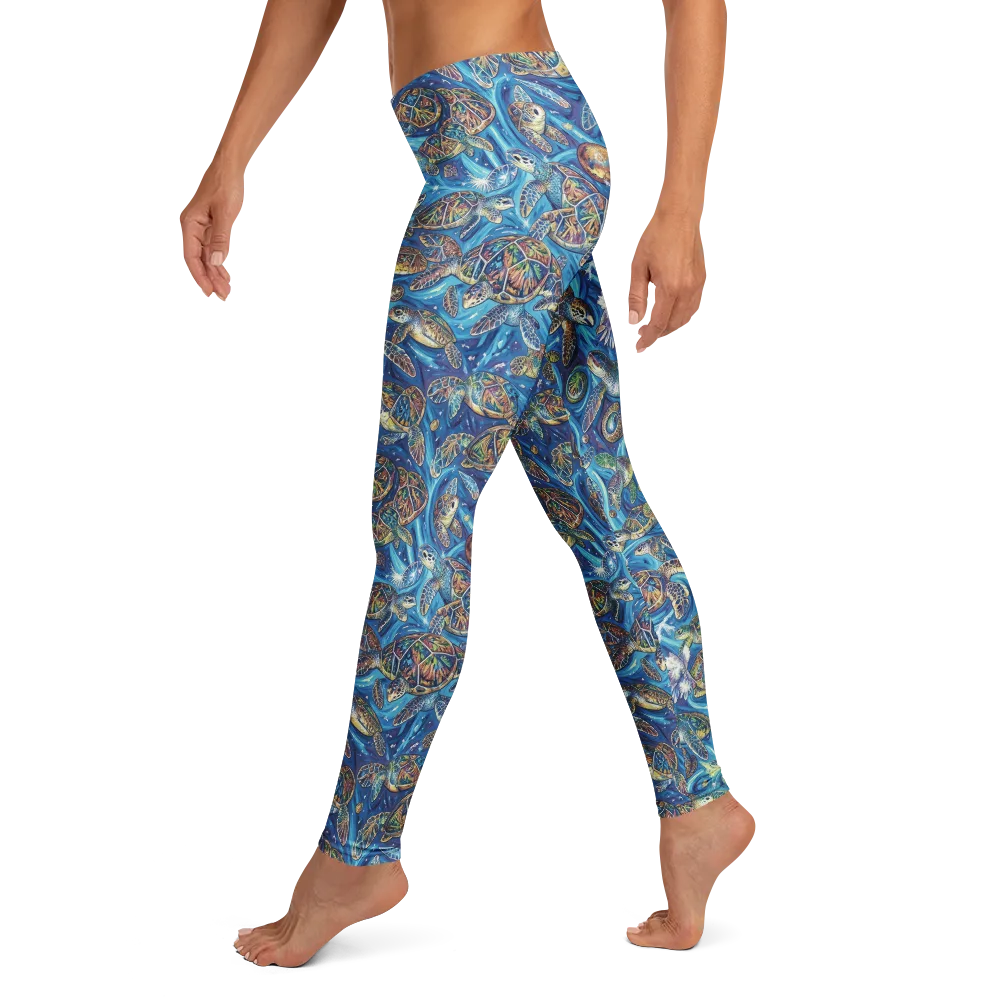 Bluewater Garden on Leggings — Left