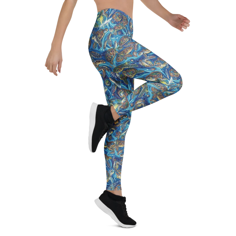 Bluewater Garden on Leggings — Right