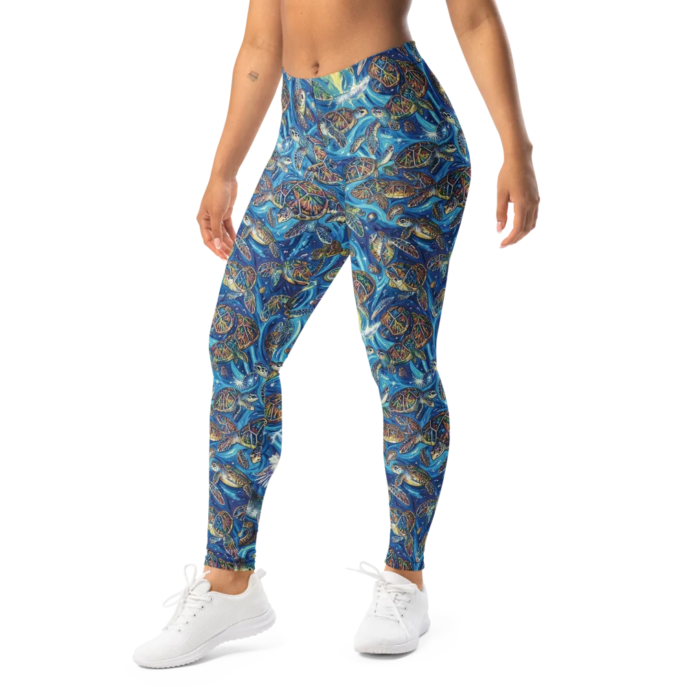 Bluewater Garden on Leggings — Left Front