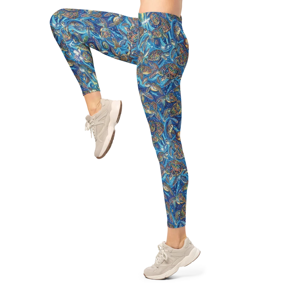 Bluewater Garden on Leggings — Left