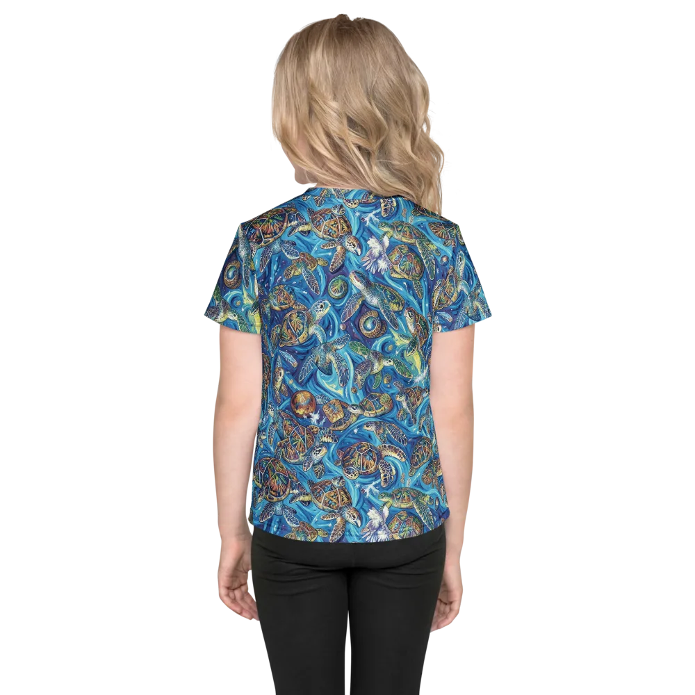 Bluewater Garden on Kids Crew Neck T-Shirt — Back