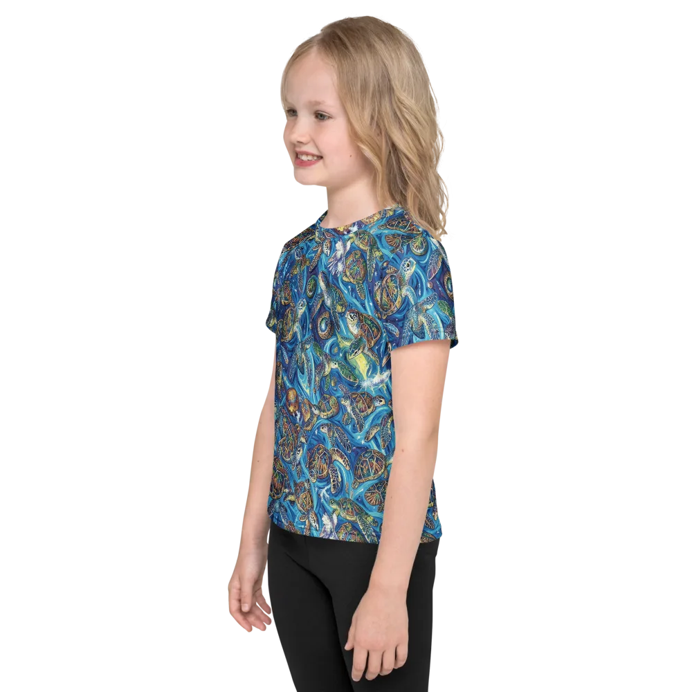 Bluewater Garden on Kids Crew Neck T-Shirt — Left