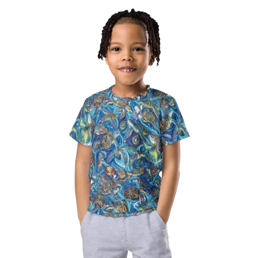 Bluewater Garden on a Kids Crew Neck T-Shirt