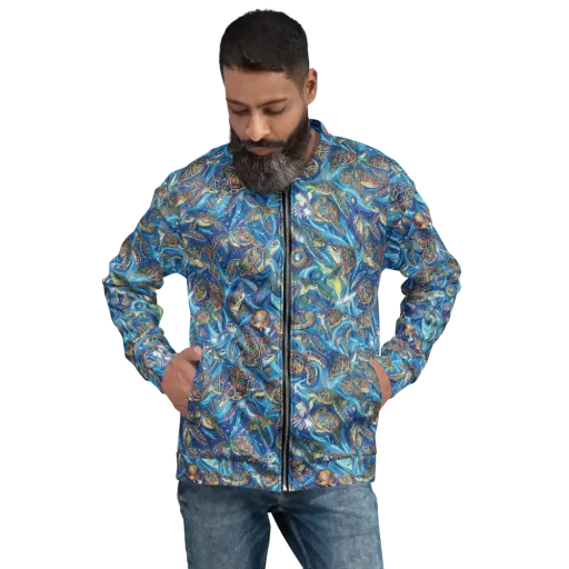 Bluewater Garden on a Bomber Jacket