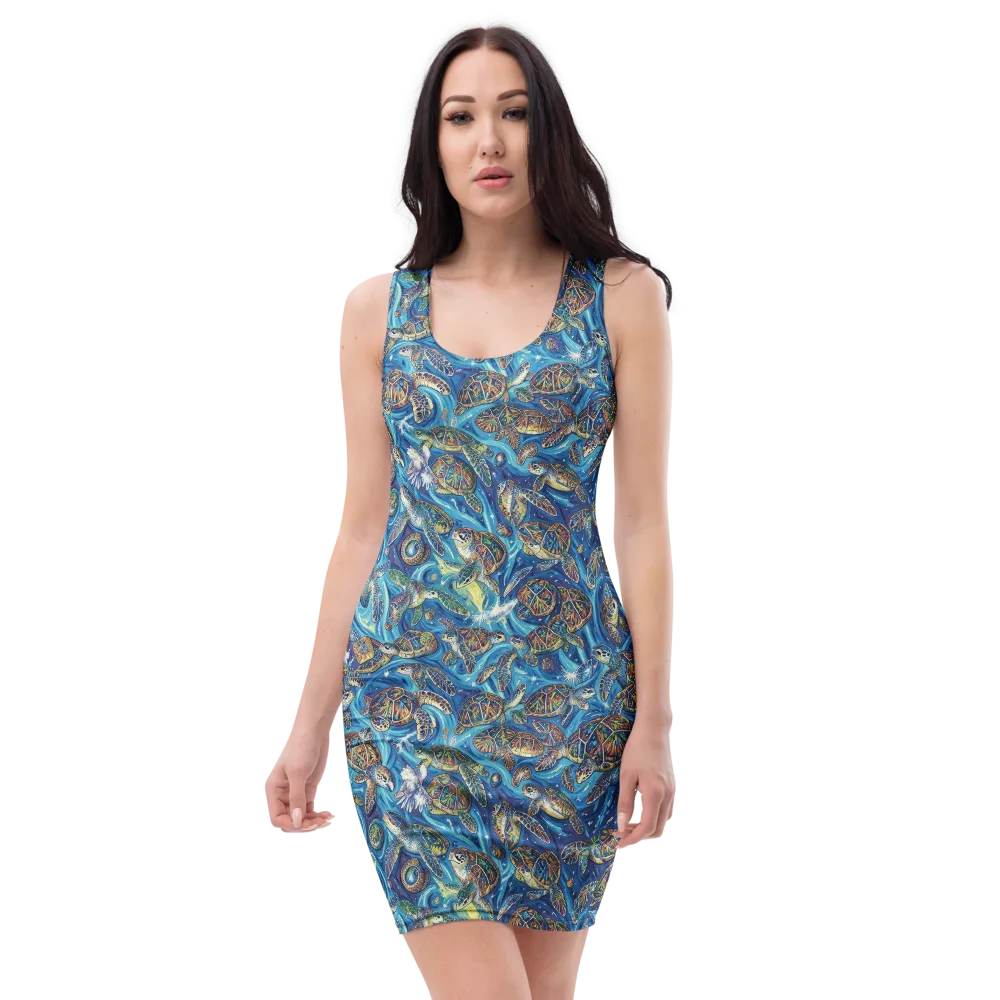 Bluewater Garden on Bodycon Dress — Front