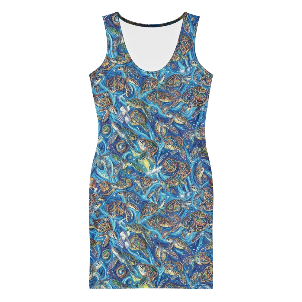 Bluewater Garden on Bodycon Dress — Front