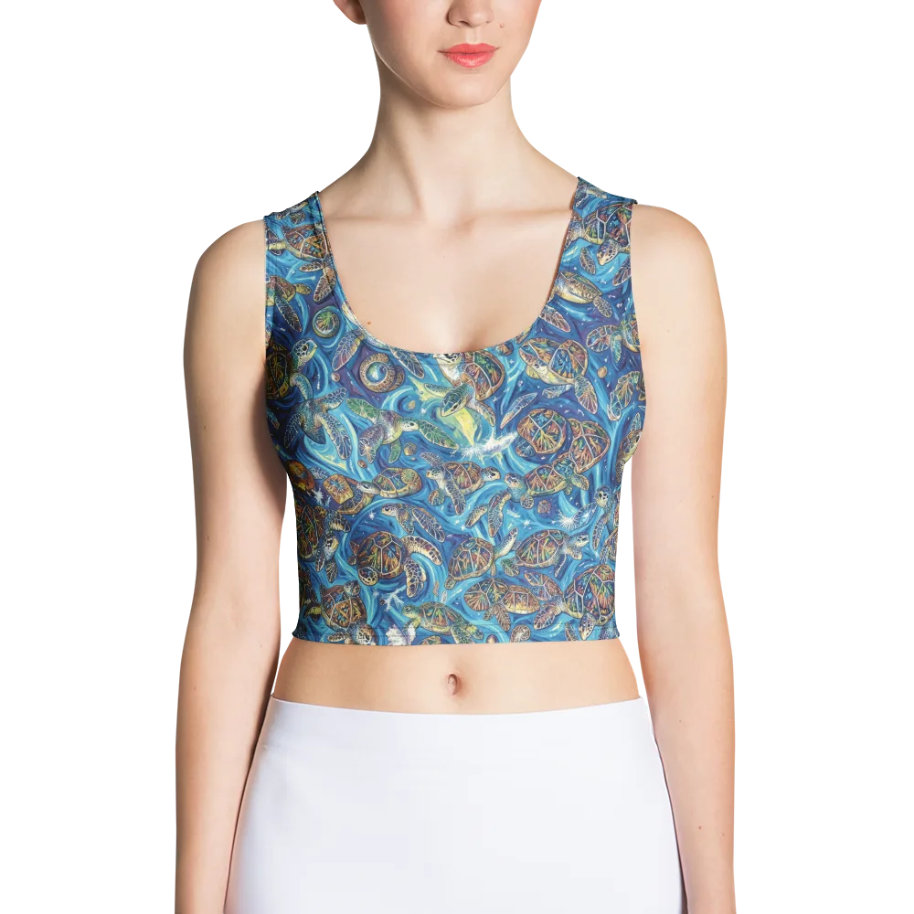 Bluewater Garden on Crop Top — Front