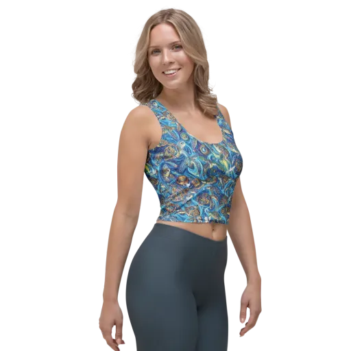 Bluewater Garden on a Crop Top