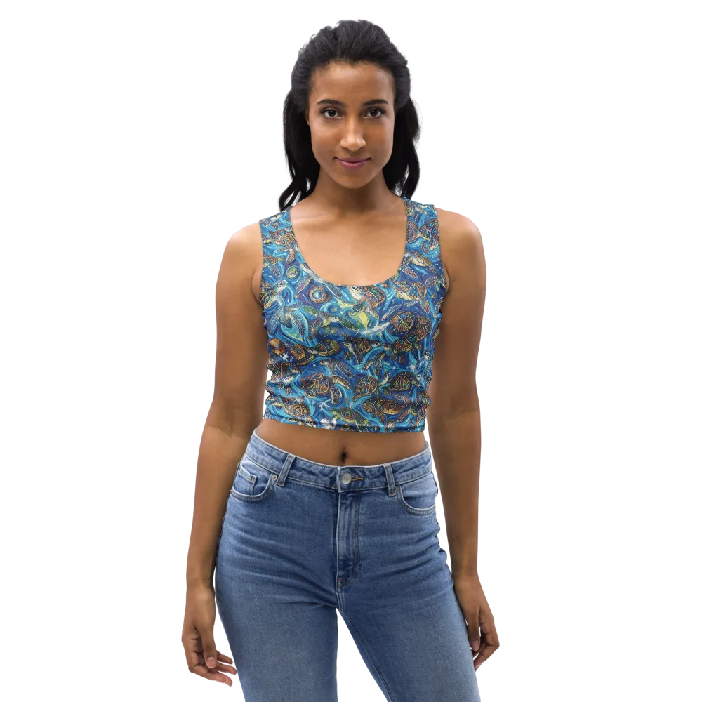 Bluewater Garden on Crop Top — Front