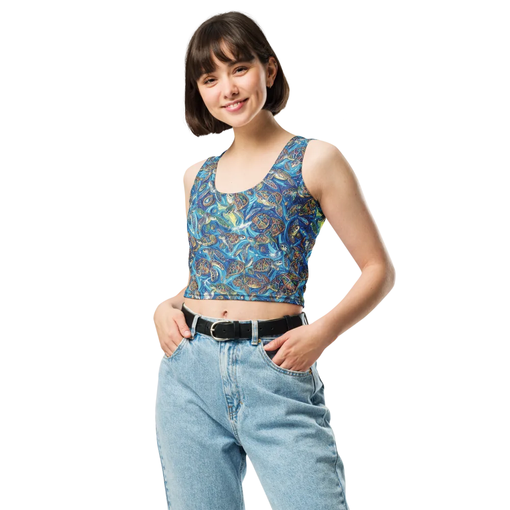 Bluewater Garden on Crop Top — Front
