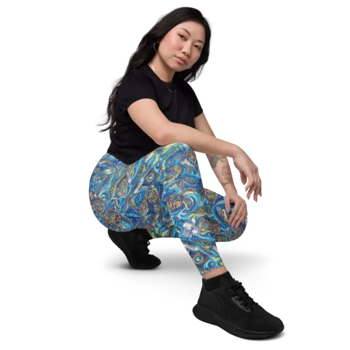 Bluewater Garden on a Leggings with Pockets