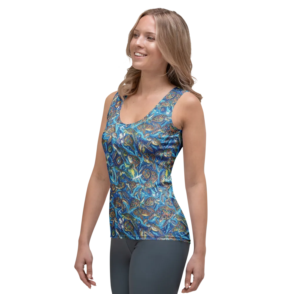 Bluewater Garden on Women's Tank Top — Left Front