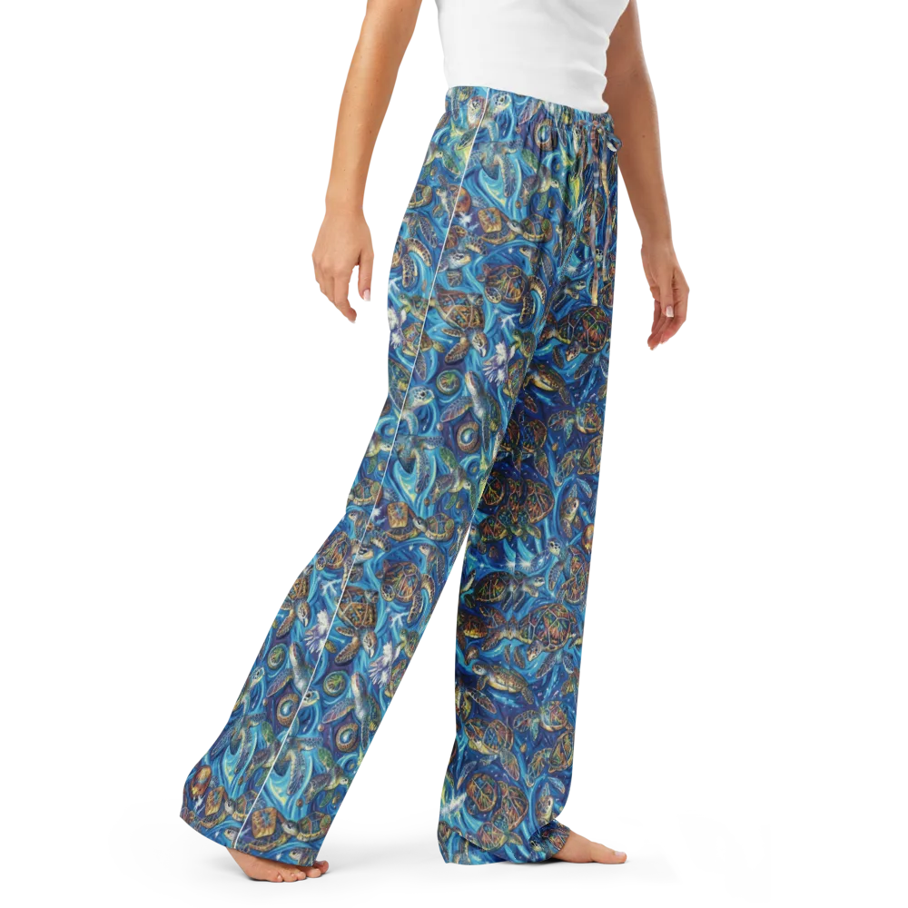 Bluewater Garden on Women's Pajama Pants — Right Front