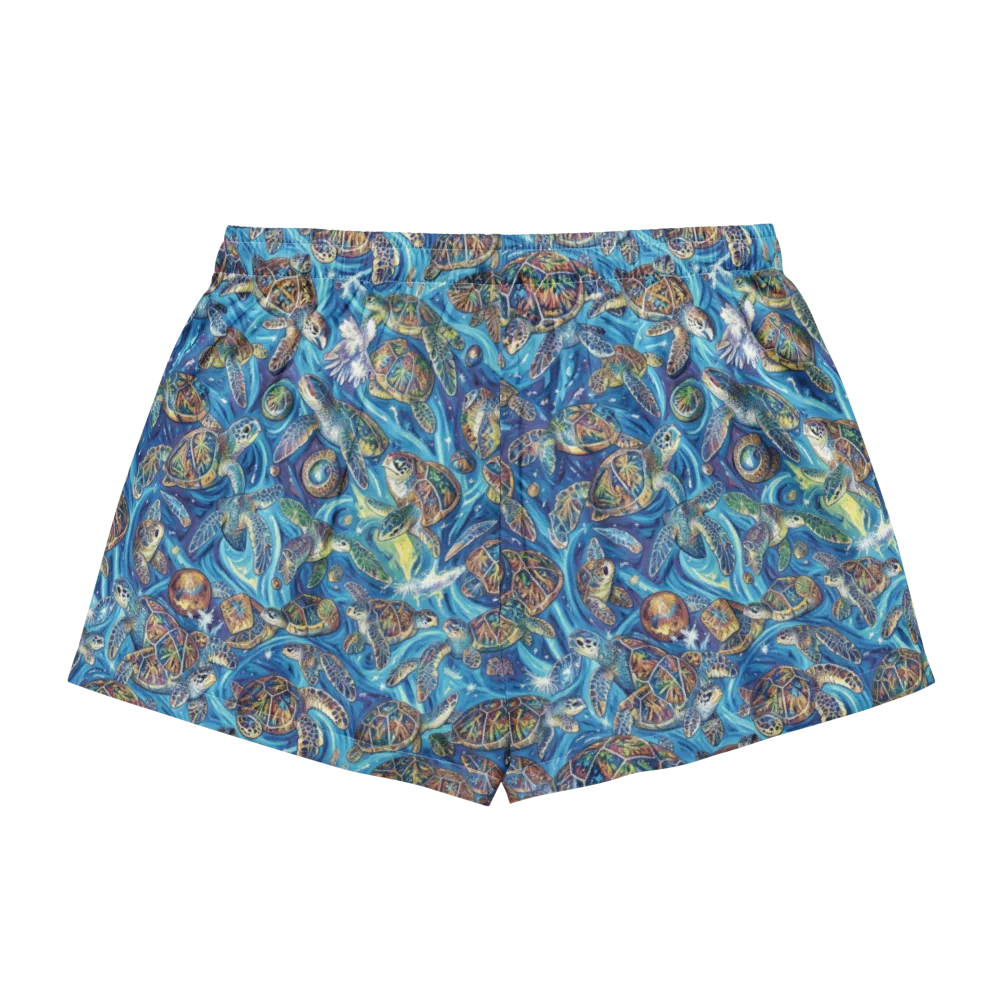 Bluewater Garden on Women's Pajama Shorts — Back