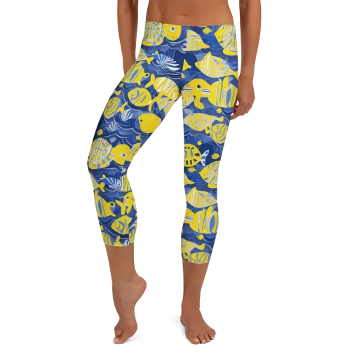 Sapphire Shoal on a Capri Leggings