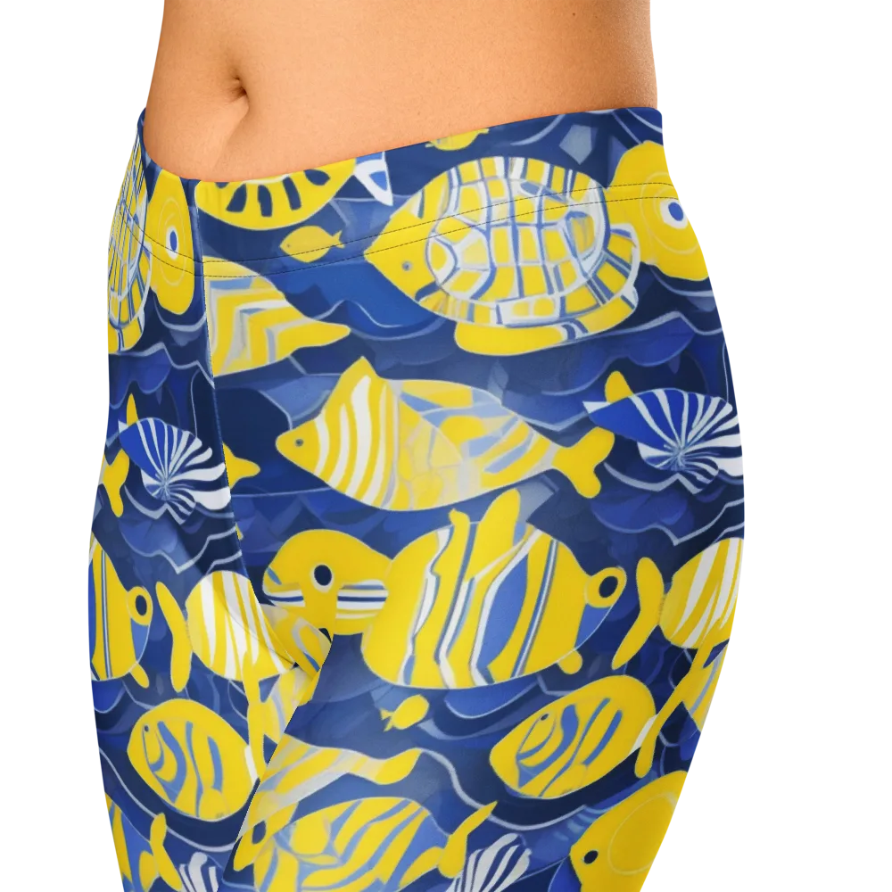 Sapphire Shoal on Capri Leggings — Zoomed-in