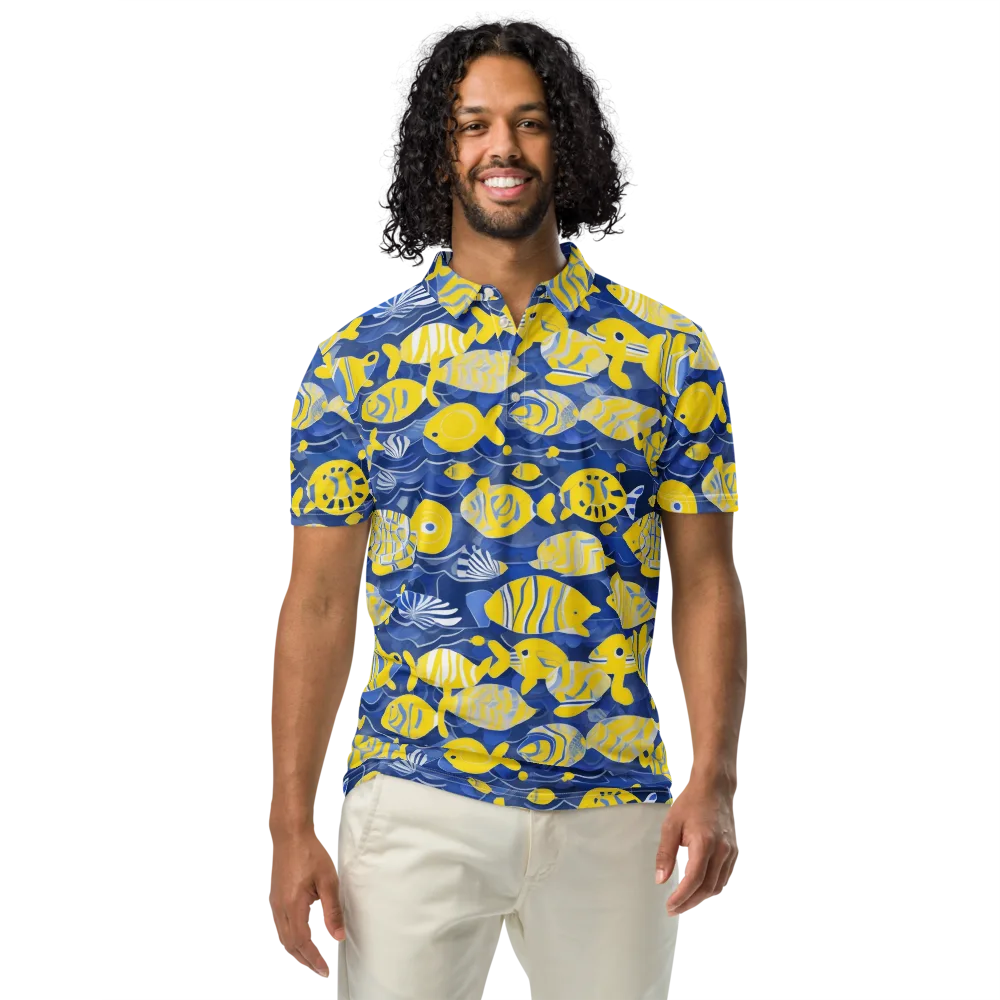 Sapphire Shoal on Men's Slim Fit Polo Shirt — Front