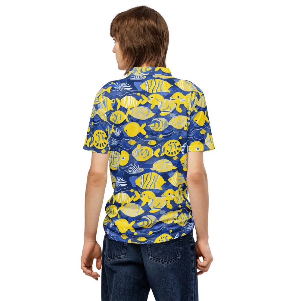 Sapphire Shoal on Men's Slim Fit Polo Shirt — Back