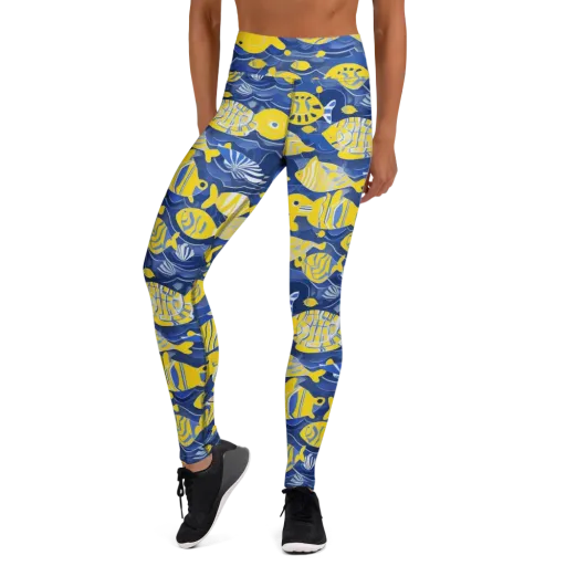 Sapphire Shoal on a Yoga Leggings