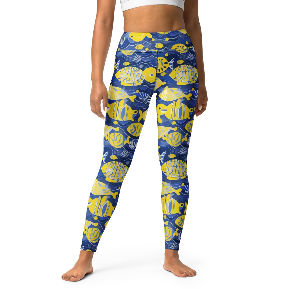 Sapphire Shoal on Yoga Leggings — Front