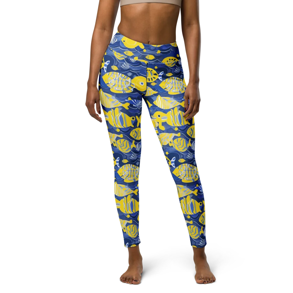 Sapphire Shoal on Yoga Leggings — Front