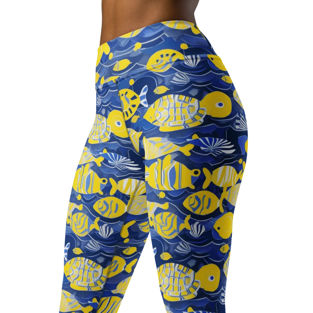 Sapphire Shoal on Yoga Leggings — Left Front