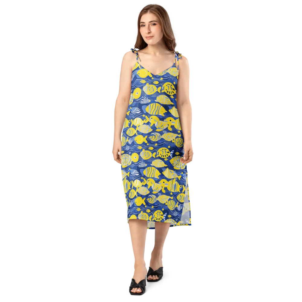Sapphire Shoal on Slip Dress — Front
