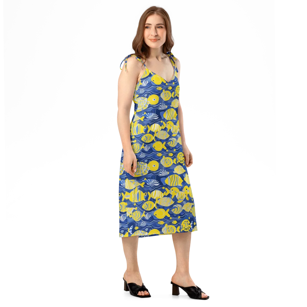 Sapphire Shoal on Slip Dress — Right Front