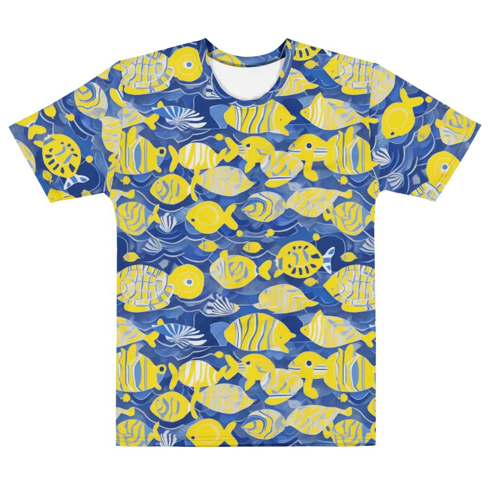Sapphire Shoal on Men's Cotton Crew Neck T-Shirt — Front